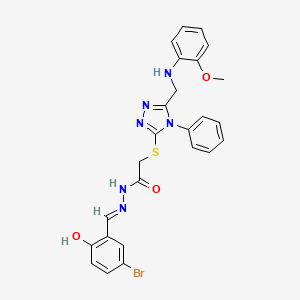 molecular formula C25H23BrN6O3S B14923475 N'-[(E)-(5-bromo-2-hydroxyphenyl)methylidene]-2-[(5-{[(2-methoxyphenyl)amino]methyl}-4-phenyl-4H-1,2,4-triazol-3-yl)sulfanyl]acetohydrazide 