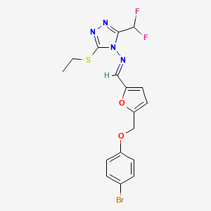 N-[(E)-{5-[(4-bromophenoxy)methyl]furan-2-yl}methylidene]-3-(difluoromethyl)-5-(ethylsulfanyl)-4H-1,2,4-triazol-4-amine