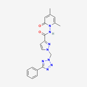 molecular formula C19H18N8O2 B14923491 N-(4,6-dimethyl-2-oxopyridin-1(2H)-yl)-1-[(5-phenyl-2H-tetrazol-2-yl)methyl]-1H-pyrazole-3-carboxamide 