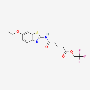 molecular formula C16H17F3N2O4S B14923499 2,2,2-Trifluoroethyl 5-[(6-ethoxy-1,3-benzothiazol-2-yl)amino]-5-oxopentanoate 