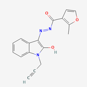 molecular formula C17H13N3O3 B14923506 2-methyl-N'-[(3E)-2-oxo-1-(prop-2-yn-1-yl)-1,2-dihydro-3H-indol-3-ylidene]furan-3-carbohydrazide 