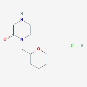 molecular formula C10H19ClN2O2 B1492351 1-[(Oxan-2-yl)methyl]piperazin-2-one hydrochloride CAS No. 2098054-22-7