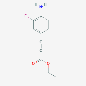 molecular formula C11H10FNO2 B1492354 3-(4-氨基-3-氟苯基)丙-2-炔酸乙酯 CAS No. 2098045-22-6