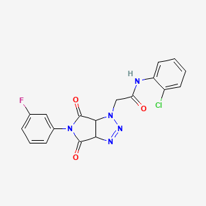 N-(2-chlorophenyl)-2-[5-(3-fluorophenyl)-4,6-dioxo-4,5,6,6a-tetrahydropyrrolo[3,4-d][1,2,3]triazol-1(3aH)-yl]acetamide