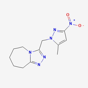 3-[(5-methyl-3-nitro-1H-pyrazol-1-yl)methyl]-6,7,8,9-tetrahydro-5H-[1,2,4]triazolo[4,3-a]azepine