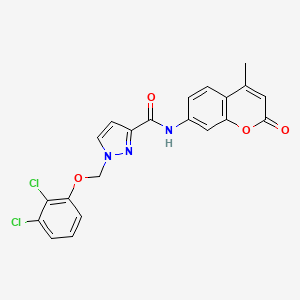 1-[(2,3-dichlorophenoxy)methyl]-N-(4-methyl-2-oxo-2H-chromen-7-yl)-1H-pyrazole-3-carboxamide