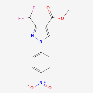 molecular formula C12H9F2N3O4 B14923570 Methyl 3-(difluoromethyl)-1-(4-nitrophenyl)-1H-pyrazole-4-carboxylate 