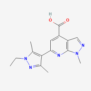 molecular formula C15H17N5O2 B14923577 6-(1-ethyl-3,5-dimethyl-1H-pyrazol-4-yl)-1-methyl-1H-pyrazolo[3,4-b]pyridine-4-carboxylic acid 