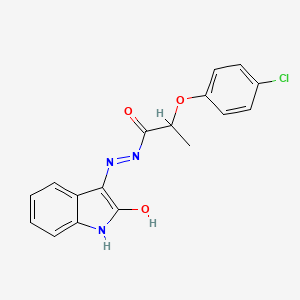 molecular formula C17H14ClN3O3 B14923591 2-(4-chlorophenoxy)-N'-[(3E)-2-oxo-1,2-dihydro-3H-indol-3-ylidene]propanehydrazide 