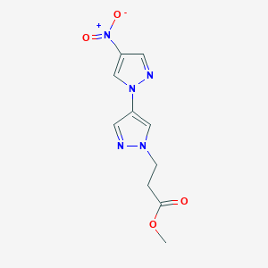 molecular formula C10H11N5O4 B14923595 Methyl 3-(4-nitro-1'H-1,4'-bipyrazol-1'-yl)propanoate 