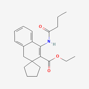 ethyl 4'-(butanoylamino)-1'H-spiro[cyclopentane-1,2'-naphthalene]-3'-carboxylate