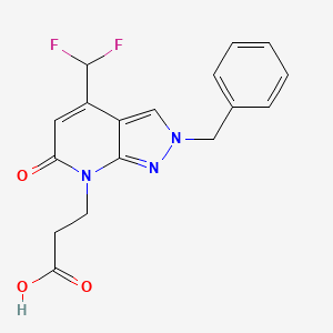 3-(2-Benzyl-4-(difluoromethyl)-6-oxo-2H-pyrazolo[3,4-b]pyridin-7(6H)-yl)propanoic acid