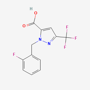 molecular formula C12H8F4N2O2 B14923625 1-(2-Fluorobenzyl)-3-(trifluoromethyl)-1H-pyrazole-5-carboxylic acid 