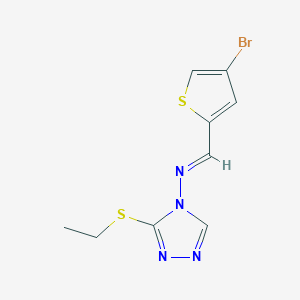 molecular formula C9H9BrN4S2 B14923675 N-[(E)-(4-bromothiophen-2-yl)methylidene]-3-(ethylsulfanyl)-4H-1,2,4-triazol-4-amine 