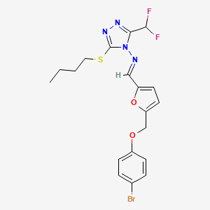 N-[(E)-{5-[(4-bromophenoxy)methyl]furan-2-yl}methylidene]-3-(butylsulfanyl)-5-(difluoromethyl)-4H-1,2,4-triazol-4-amine