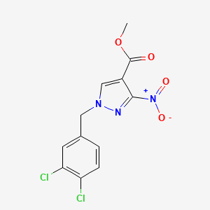 molecular formula C12H9Cl2N3O4 B14923697 Methyl 1-(3,4-dichlorobenzyl)-3-nitro-1H-pyrazole-4-carboxylate 