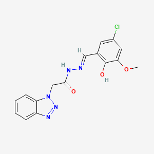 2-(1H-benzotriazol-1-yl)-N'-[(E)-(5-chloro-2-hydroxy-3-methoxyphenyl)methylidene]acetohydrazide