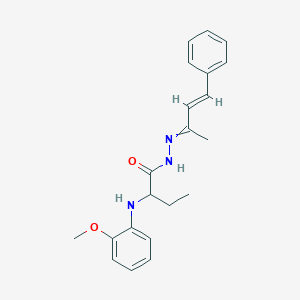 molecular formula C21H25N3O2 B14923738 2-[(2-methoxyphenyl)amino]-N'-[(3E)-4-phenylbut-3-en-2-ylidene]butanehydrazide 