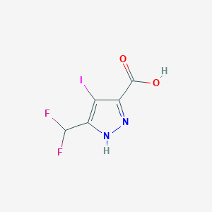 molecular formula C5H3F2IN2O2 B14923766 3-(difluoromethyl)-4-iodo-1H-pyrazole-5-carboxylic acid 