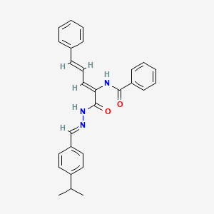 N-[(2Z,4E)-1-oxo-5-phenyl-1-{(2E)-2-[4-(propan-2-yl)benzylidene]hydrazinyl}penta-2,4-dien-2-yl]benzamide