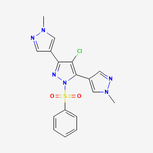 1-(benzenesulfonyl)-4-chloro-3,5-bis(1-methylpyrazol-4-yl)pyrazole