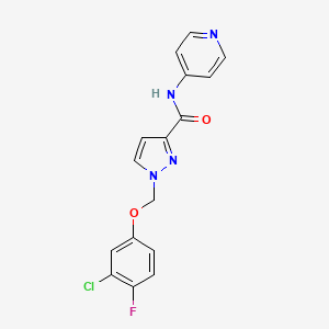 1-[(3-chloro-4-fluorophenoxy)methyl]-N-(pyridin-4-yl)-1H-pyrazole-3-carboxamide