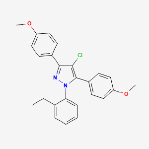 4-chloro-1-(2-ethylphenyl)-3,5-bis(4-methoxyphenyl)-1H-pyrazole