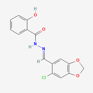 N'-[(E)-(6-chloro-1,3-benzodioxol-5-yl)methylidene]-2-hydroxybenzohydrazide