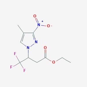 Ethyl 4,4,4-trifluoro-3-(4-methyl-3-nitro-1H-pyrazol-1-yl)butanoate