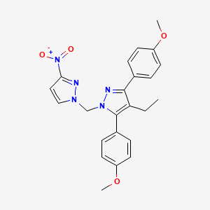 4-ethyl-3,5-bis(4-methoxyphenyl)-1-[(3-nitro-1H-pyrazol-1-yl)methyl]-1H-pyrazole