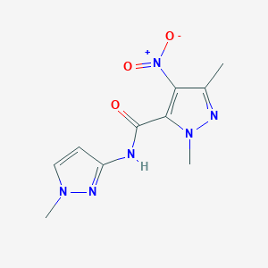 1,3-dimethyl-N-(1-methyl-1H-pyrazol-3-yl)-4-nitro-1H-pyrazole-5-carboxamide