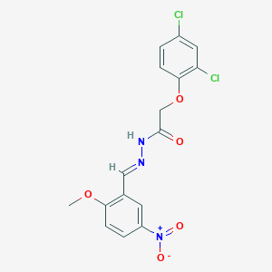 2-(2,4-dichlorophenoxy)-N'-[(E)-(2-methoxy-5-nitrophenyl)methylidene]acetohydrazide