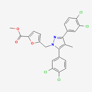 methyl 5-{[3,5-bis(3,4-dichlorophenyl)-4-methyl-1H-pyrazol-1-yl]methyl}furan-2-carboxylate