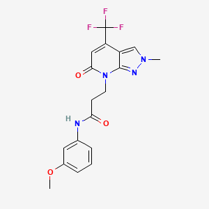 N-(3-methoxyphenyl)-3-[2-methyl-6-oxo-4-(trifluoromethyl)-2,6-dihydro-7H-pyrazolo[3,4-b]pyridin-7-yl]propanamide