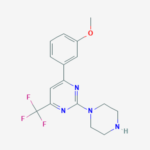 4-(3-Methoxyphenyl)-2-(piperazin-1-yl)-6-(trifluoromethyl)pyrimidine