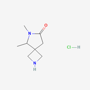 molecular formula C8H15ClN2O B1492400 5,6-ジメチル-2,6-ジアザスピロ[3.4]オクタン-7-オン塩酸塩 CAS No. 2098097-88-0