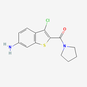 molecular formula C13H13ClN2OS B14924036 (6-Amino-3-chlorobenzo[b]thiophen-2-yl)(pyrrolidin-1-yl)methanone 