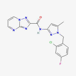 N-[1-(2-chloro-4-fluorobenzyl)-5-methyl-1H-pyrazol-3-yl][1,2,4]triazolo[1,5-a]pyrimidine-2-carboxamide