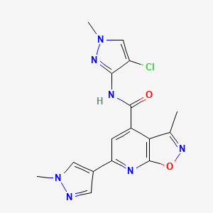 N-(4-chloro-1-methyl-1H-pyrazol-3-yl)-3-methyl-6-(1-methyl-1H-pyrazol-4-yl)[1,2]oxazolo[5,4-b]pyridine-4-carboxamide