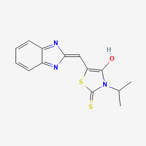 (5E)-5-(1H-benzimidazol-2-ylmethylidene)-3-(propan-2-yl)-2-thioxo-1,3-thiazolidin-4-one