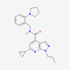 6-cyclopropyl-1-propyl-N-[2-(pyrrolidin-1-yl)benzyl]-1H-pyrazolo[3,4-b]pyridine-4-carboxamide