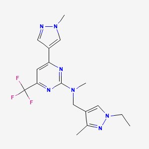 N-[(1-ethyl-3-methyl-1H-pyrazol-4-yl)methyl]-N-methyl-4-(1-methyl-1H-pyrazol-4-yl)-6-(trifluoromethyl)pyrimidin-2-amine