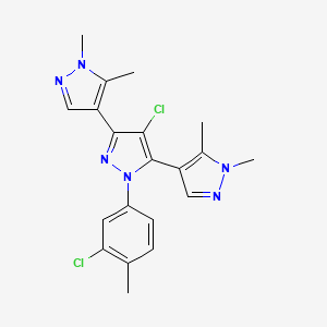 4-chloro-1-(3-chloro-4-methylphenyl)-3,5-bis(1,5-dimethylpyrazol-4-yl)pyrazole