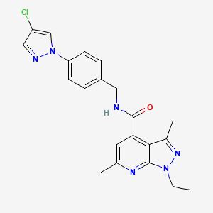 N-[4-(4-chloro-1H-pyrazol-1-yl)benzyl]-1-ethyl-3,6-dimethyl-1H-pyrazolo[3,4-b]pyridine-4-carboxamide