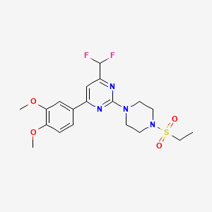 4-(Difluoromethyl)-6-(3,4-dimethoxyphenyl)-2-[4-(ethylsulfonyl)piperazin-1-yl]pyrimidine