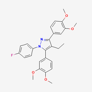 3,5-bis(3,4-dimethoxyphenyl)-4-ethyl-1-(4-fluorophenyl)-1H-pyrazole