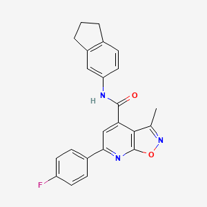 N-(2,3-dihydro-1H-inden-5-yl)-6-(4-fluorophenyl)-3-methyl[1,2]oxazolo[5,4-b]pyridine-4-carboxamide