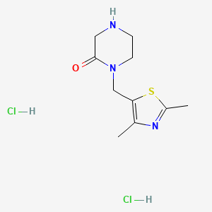 molecular formula C10H17Cl2N3OS B1492421 1-[(2,4-二甲基-1,3-噻唑-5-基)甲基]哌嗪-2-酮二盐酸盐 CAS No. 2098114-93-1