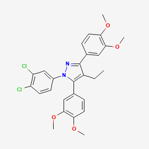 1-(3,4-dichlorophenyl)-3,5-bis(3,4-dimethoxyphenyl)-4-ethyl-1H-pyrazole