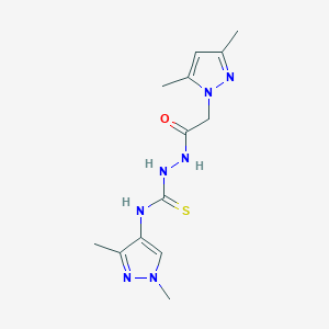 N-(1,3-dimethyl-1H-pyrazol-4-yl)-2-[(3,5-dimethyl-1H-pyrazol-1-yl)acetyl]hydrazinecarbothioamide